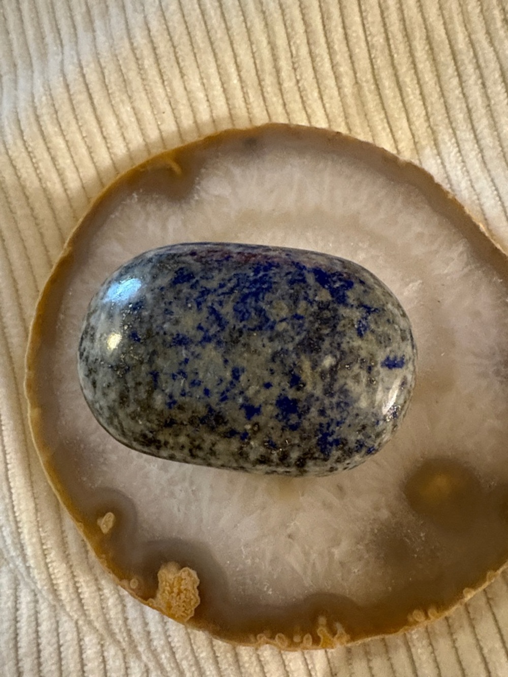 Polished Blue-Gray Lapis lazuli Palm Stone